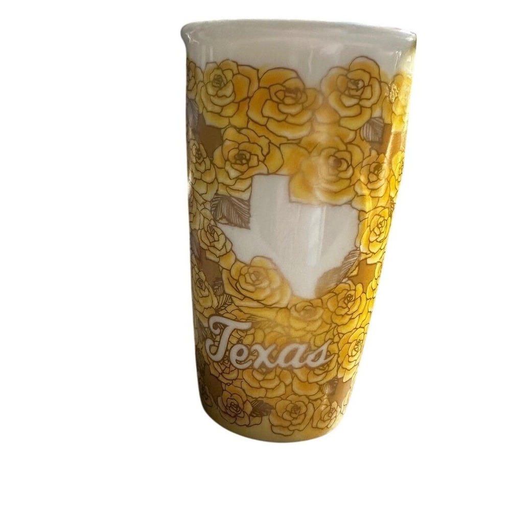 Starbucks Texas Yellow Rose Ceramic Travel Tumbler Mug Local Collection 12oz